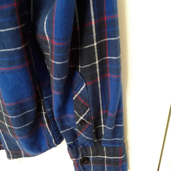 No Boundaries, hooded long sleeve flannel, size A4/S 34/36 blue w/black and whit - Picture 8 of 8